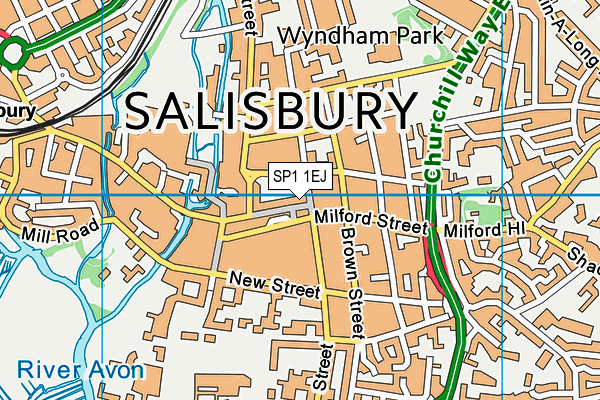 SP1 1EJ map - OS VectorMap District (Ordnance Survey)