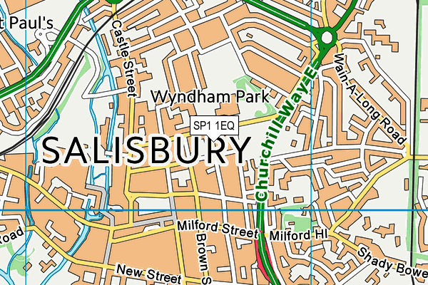 SP1 1EQ map - OS VectorMap District (Ordnance Survey)