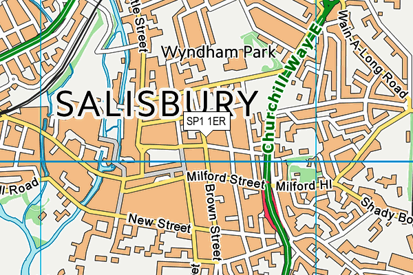 SP1 1ER map - OS VectorMap District (Ordnance Survey)