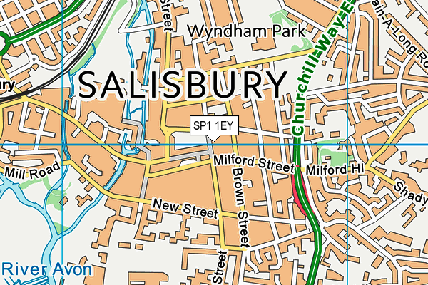 SP1 1EY map - OS VectorMap District (Ordnance Survey)