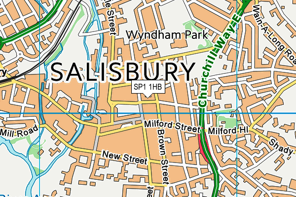 SP1 1HB map - OS VectorMap District (Ordnance Survey)