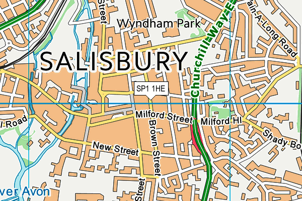 SP1 1HE map - OS VectorMap District (Ordnance Survey)