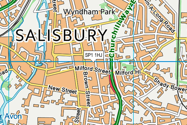 SP1 1HJ map - OS VectorMap District (Ordnance Survey)