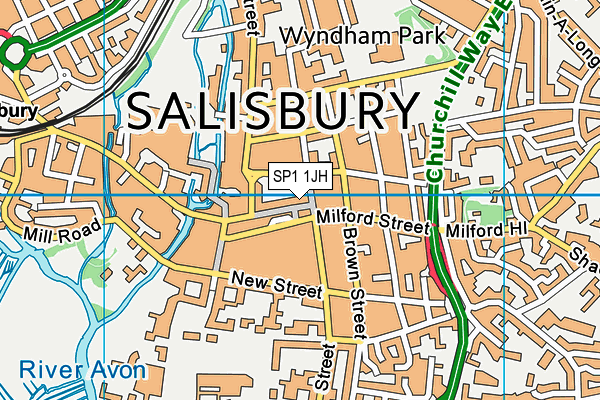 SP1 1JH map - OS VectorMap District (Ordnance Survey)