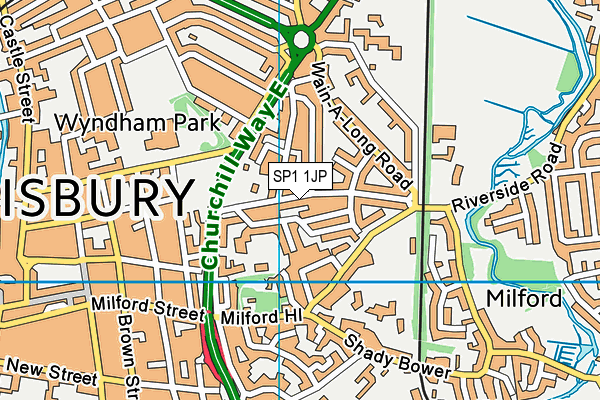 SP1 1JP map - OS VectorMap District (Ordnance Survey)