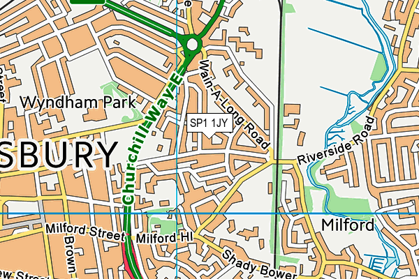 SP1 1JY map - OS VectorMap District (Ordnance Survey)