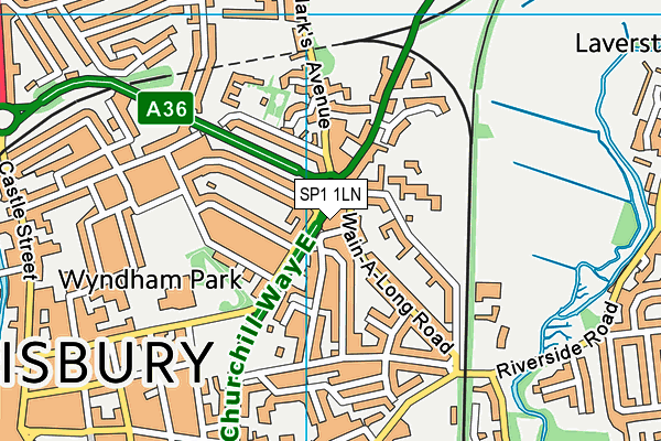 SP1 1LN map - OS VectorMap District (Ordnance Survey)