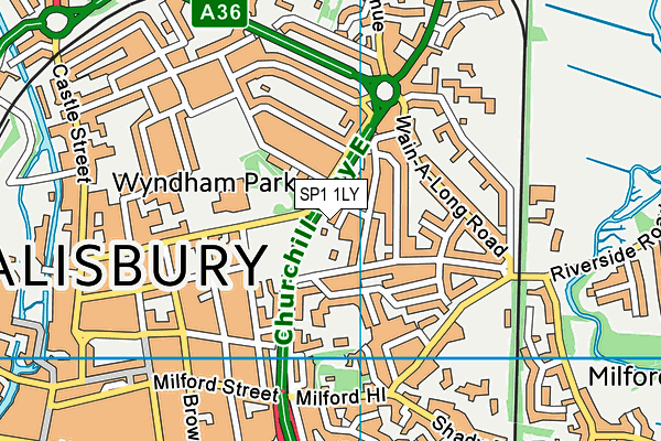 SP1 1LY map - OS VectorMap District (Ordnance Survey)