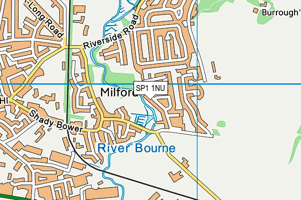 SP1 1NU map - OS VectorMap District (Ordnance Survey)