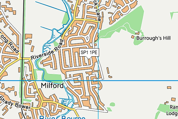 SP1 1PE map - OS VectorMap District (Ordnance Survey)