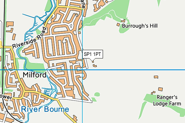 SP1 1PT map - OS VectorMap District (Ordnance Survey)