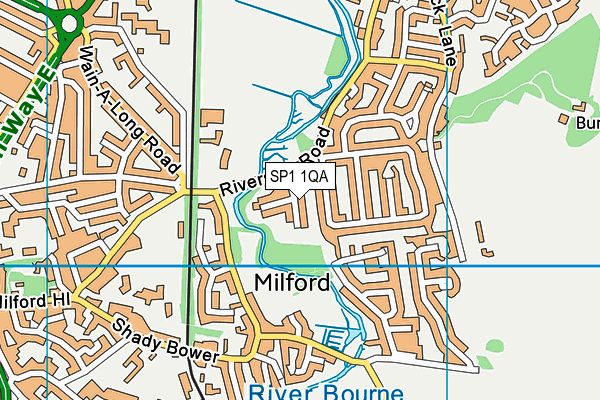 SP1 1QA map - OS VectorMap District (Ordnance Survey)