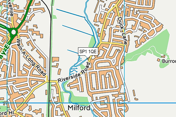 SP1 1QE map - OS VectorMap District (Ordnance Survey)