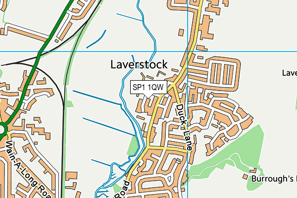 SP1 1QW map - OS VectorMap District (Ordnance Survey)