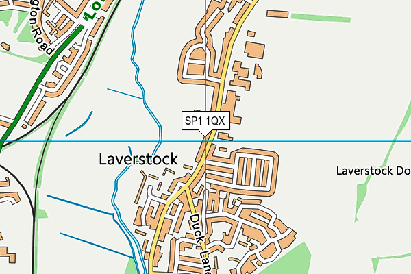 Laverstock And Ford Sports Club map (SP1 1QX) - OS VectorMap District (Ordnance Survey)