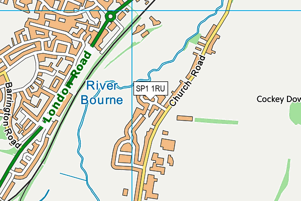 SP1 1RU map - OS VectorMap District (Ordnance Survey)