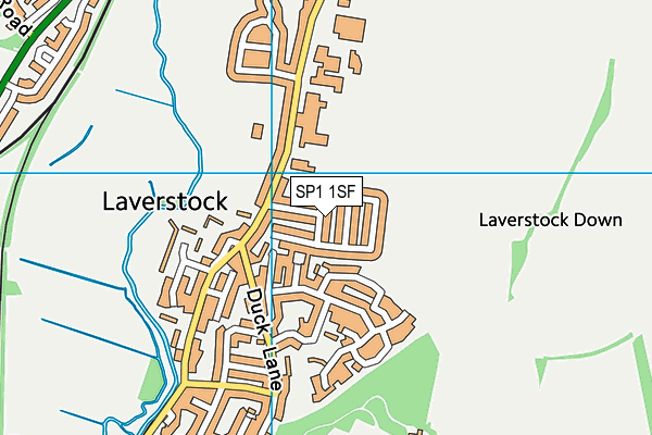 SP1 1SF map - OS VectorMap District (Ordnance Survey)