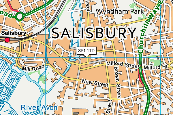 SP1 1TD map - OS VectorMap District (Ordnance Survey)