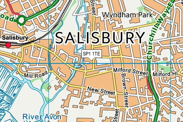 SP1 1TE map - OS VectorMap District (Ordnance Survey)