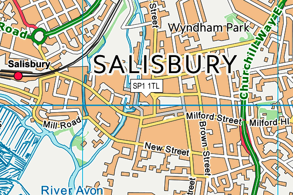 SP1 1TL map - OS VectorMap District (Ordnance Survey)