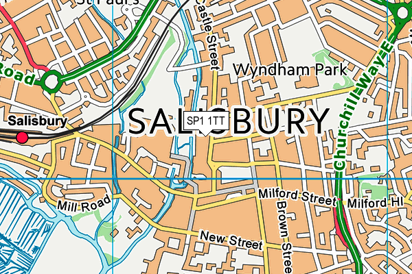 SP1 1TT map - OS VectorMap District (Ordnance Survey)