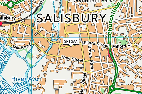 SP1 2AA map - OS VectorMap District (Ordnance Survey)