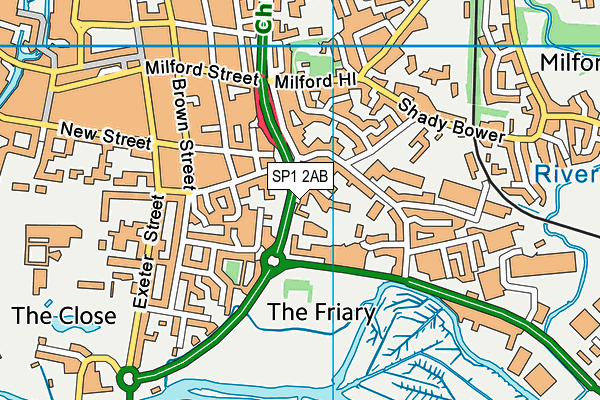 SP1 2AB map - OS VectorMap District (Ordnance Survey)