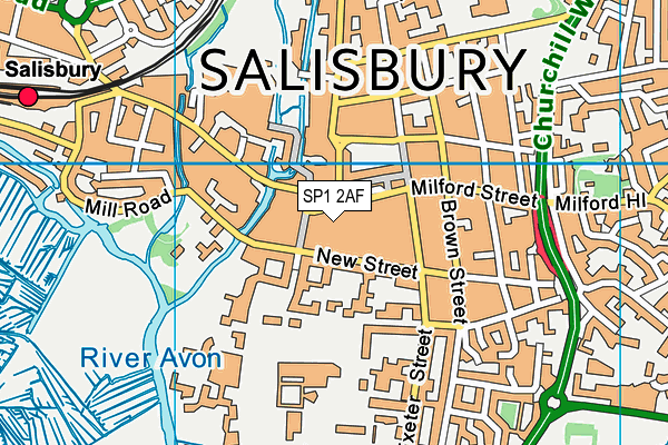 SP1 2AF map - OS VectorMap District (Ordnance Survey)