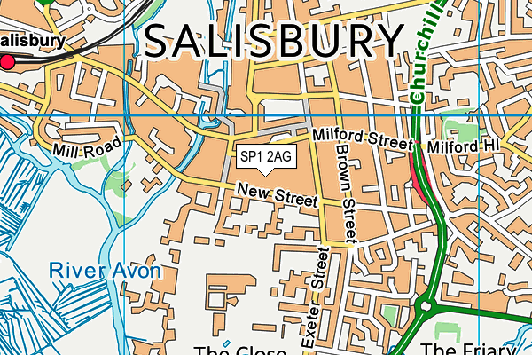 SP1 2AG map - OS VectorMap District (Ordnance Survey)