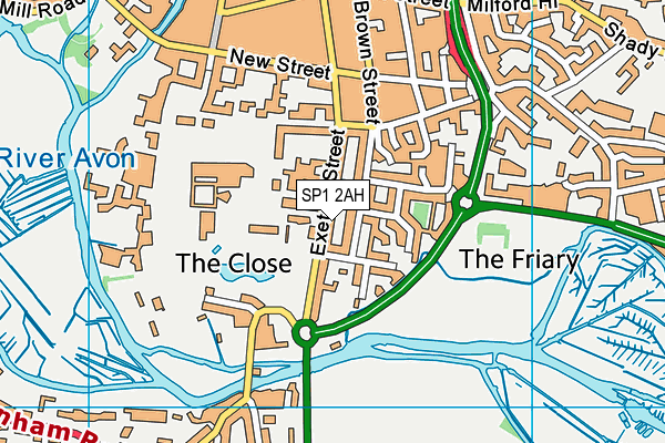 SP1 2AH map - OS VectorMap District (Ordnance Survey)