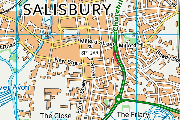 SP1 2AR map - OS VectorMap District (Ordnance Survey)