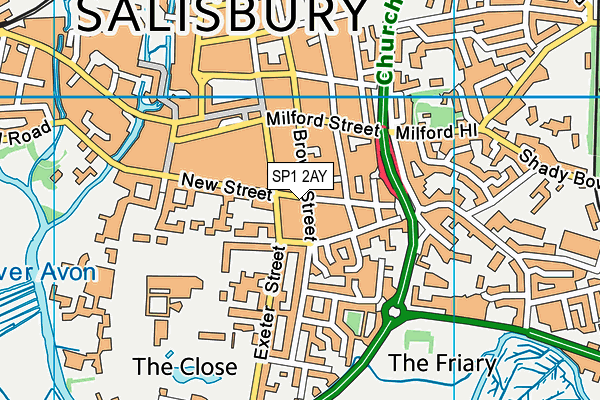 SP1 2AY map - OS VectorMap District (Ordnance Survey)