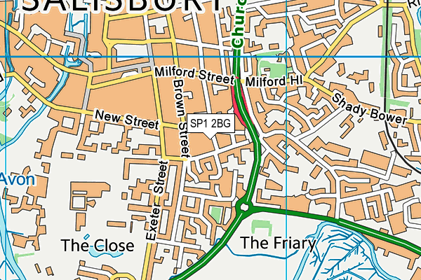 SP1 2BG map - OS VectorMap District (Ordnance Survey)