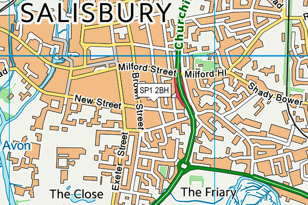 SP1 2BH map - OS VectorMap District (Ordnance Survey)