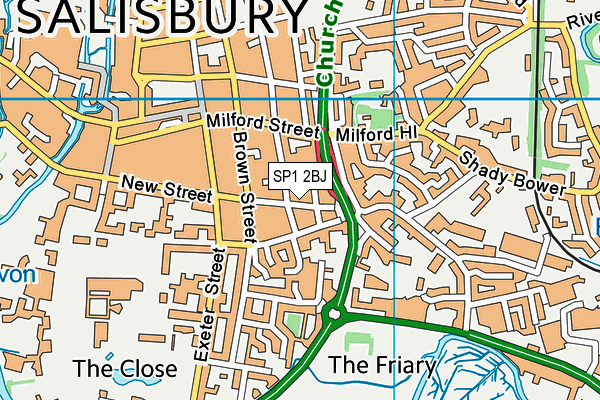 SP1 2BJ map - OS VectorMap District (Ordnance Survey)