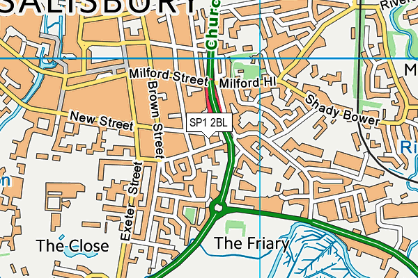 SP1 2BL map - OS VectorMap District (Ordnance Survey)