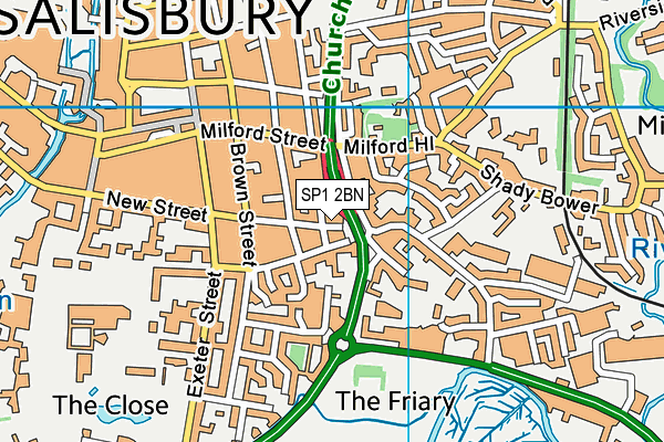 SP1 2BN map - OS VectorMap District (Ordnance Survey)