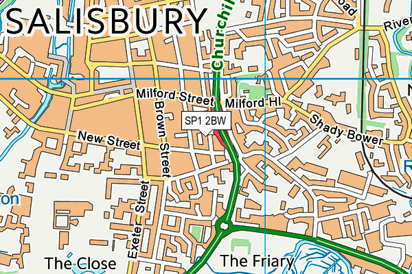 SP1 2BW map - OS VectorMap District (Ordnance Survey)