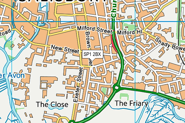 SP1 2BX map - OS VectorMap District (Ordnance Survey)