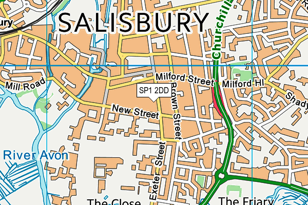 SP1 2DD map - OS VectorMap District (Ordnance Survey)