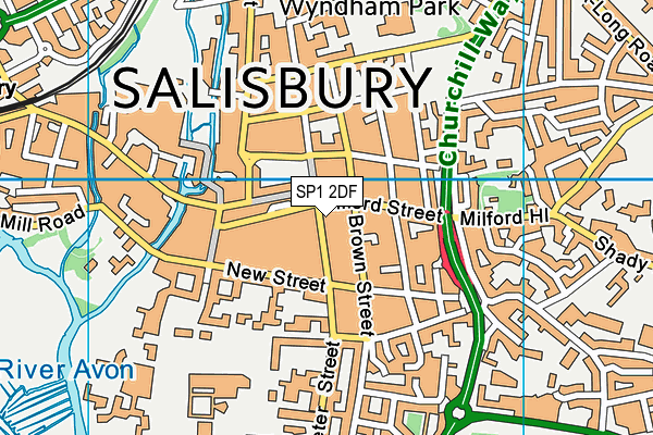 SP1 2DF map - OS VectorMap District (Ordnance Survey)