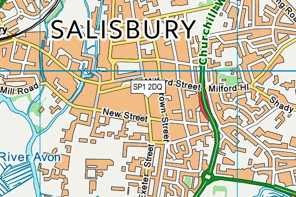 SP1 2DQ map - OS VectorMap District (Ordnance Survey)