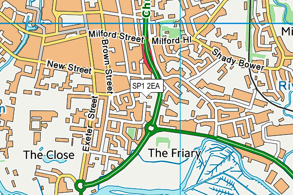 SP1 2EA map - OS VectorMap District (Ordnance Survey)