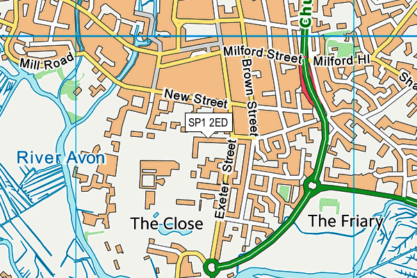 Bishop Wordsworth's Church of England Grammar School map (SP1 2ED) - OS VectorMap District (Ordnance Survey)