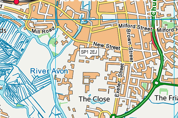 SP1 2EJ map - OS VectorMap District (Ordnance Survey)