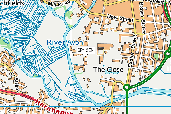 SP1 2EN map - OS VectorMap District (Ordnance Survey)