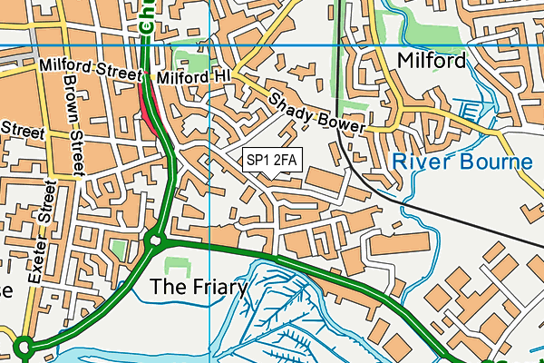 SP1 2FA map - OS VectorMap District (Ordnance Survey)