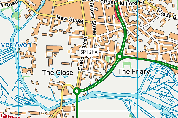 SP1 2HA map - OS VectorMap District (Ordnance Survey)