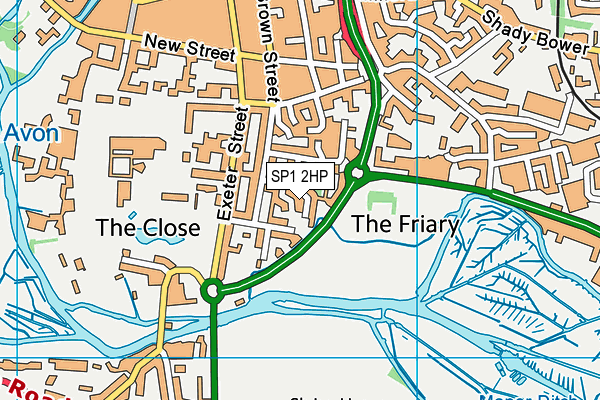 SP1 2HP map - OS VectorMap District (Ordnance Survey)