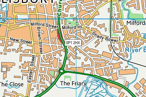 SP1 2HX map - OS VectorMap District (Ordnance Survey)